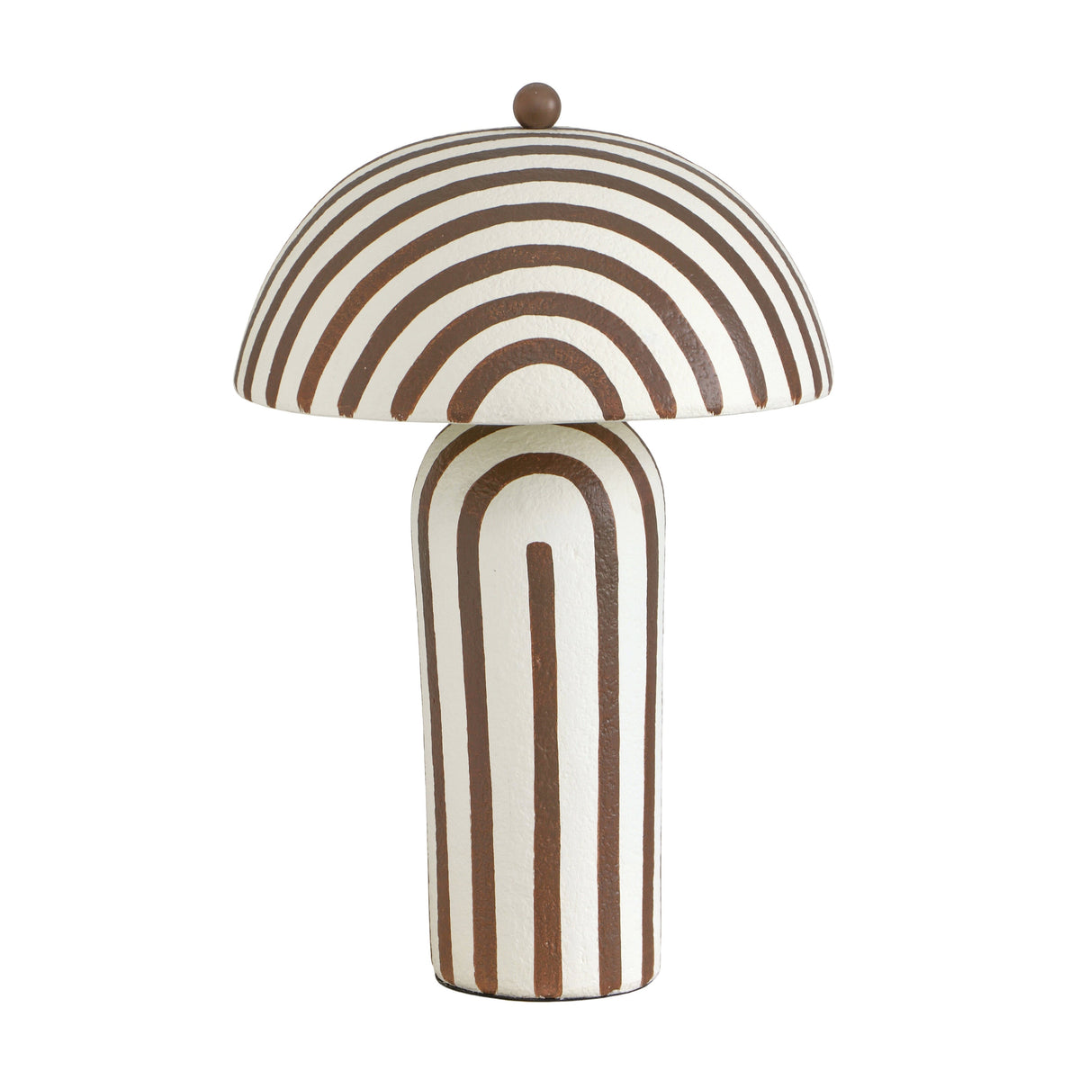 TOV Furniture Maiori Brown Striped Papier Mache Table Lamp