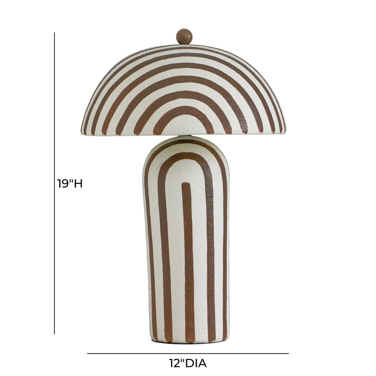 TOV Furniture Maiori Brown Striped Papier Mache Table Lamp
