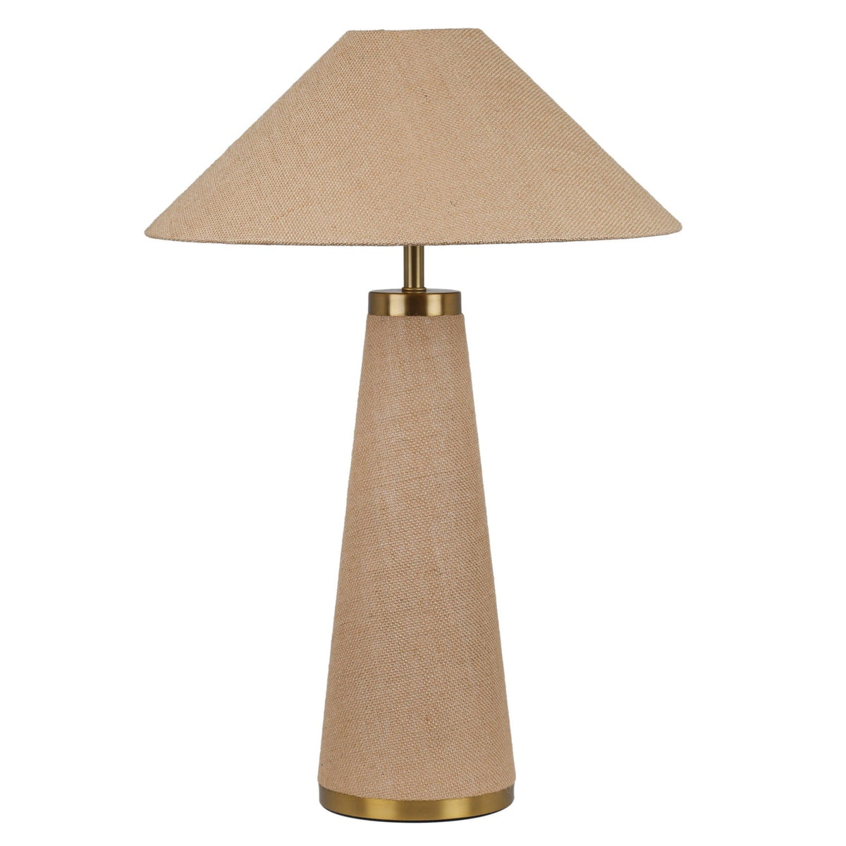 TOV Furniture Graham Natural Jute Table Lamp in natural jute with brass trim, primary product view