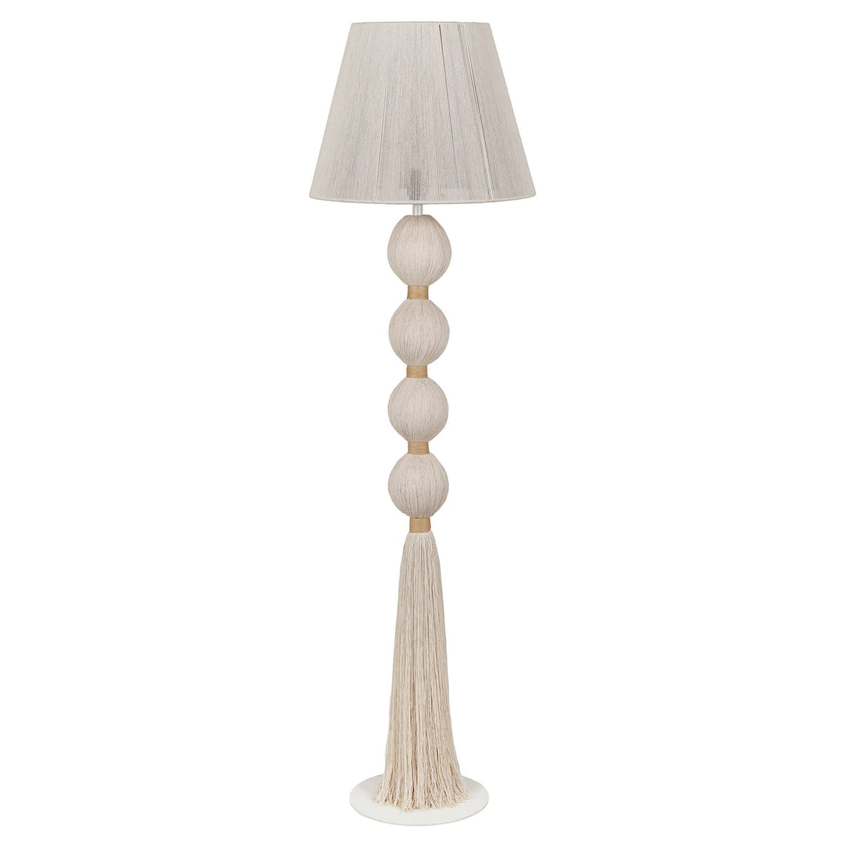 TOV Furniture Samba White Cotton Floor Lamp in white cotton with matching shade, primary product view