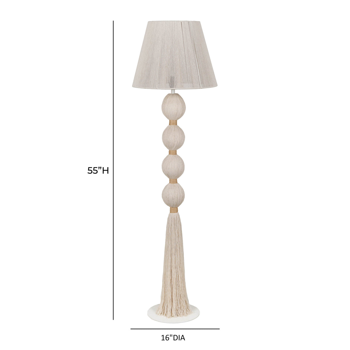 TOV Furniture Samba White Cotton Floor Lamp