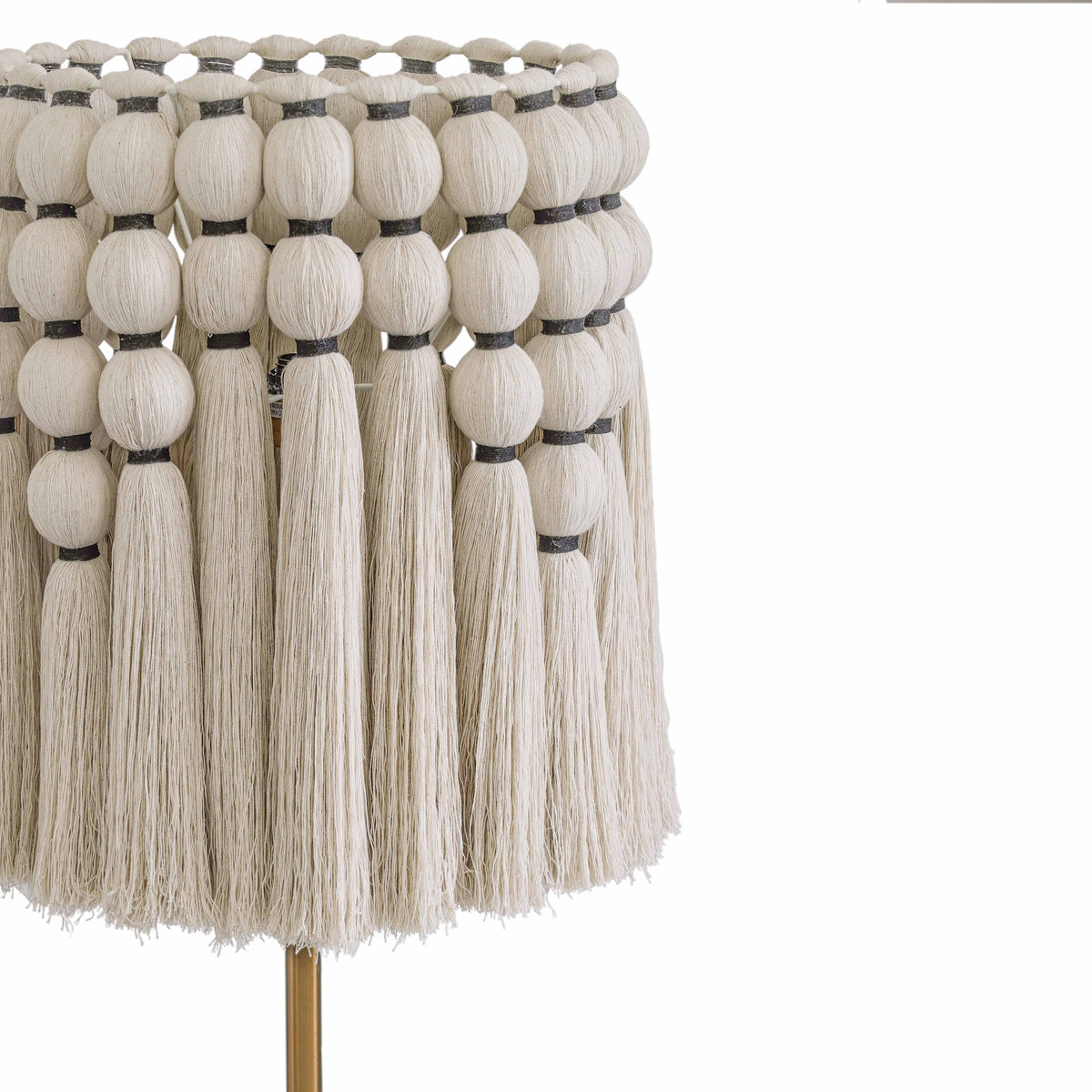 TOV Furniture Tutu Cream Cotton Tasseled Floor Lamp