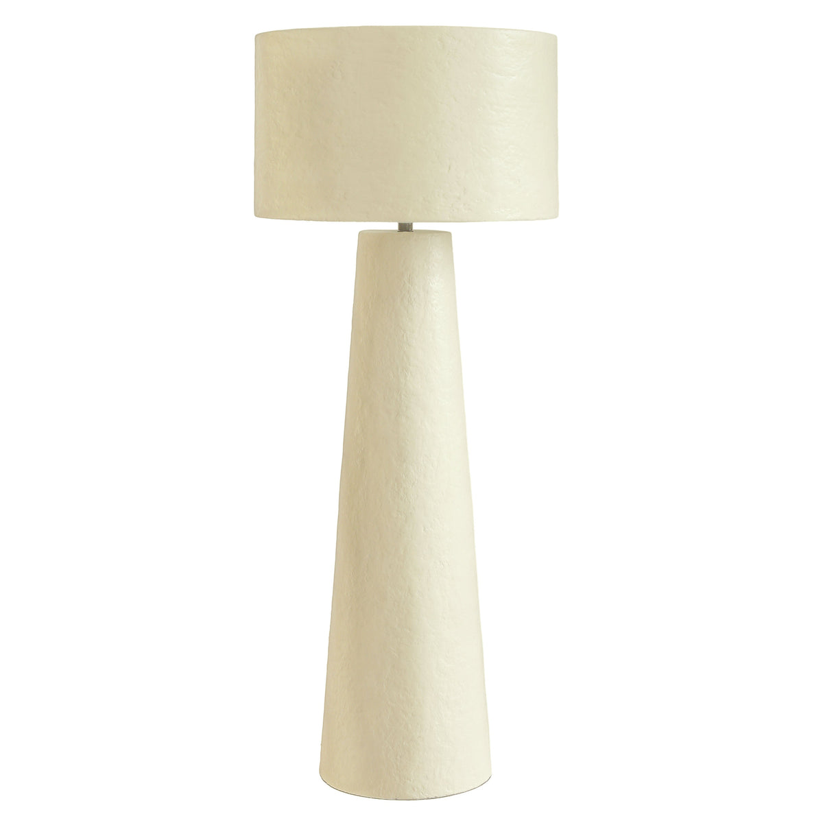 TOV Furniture Yala Cream Papier Mache Floor Lamp in cream papier-mache, primary product view