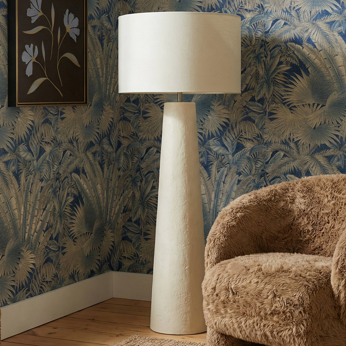 TOV Furniture Yala Cream Papier Mache Floor Lamp
