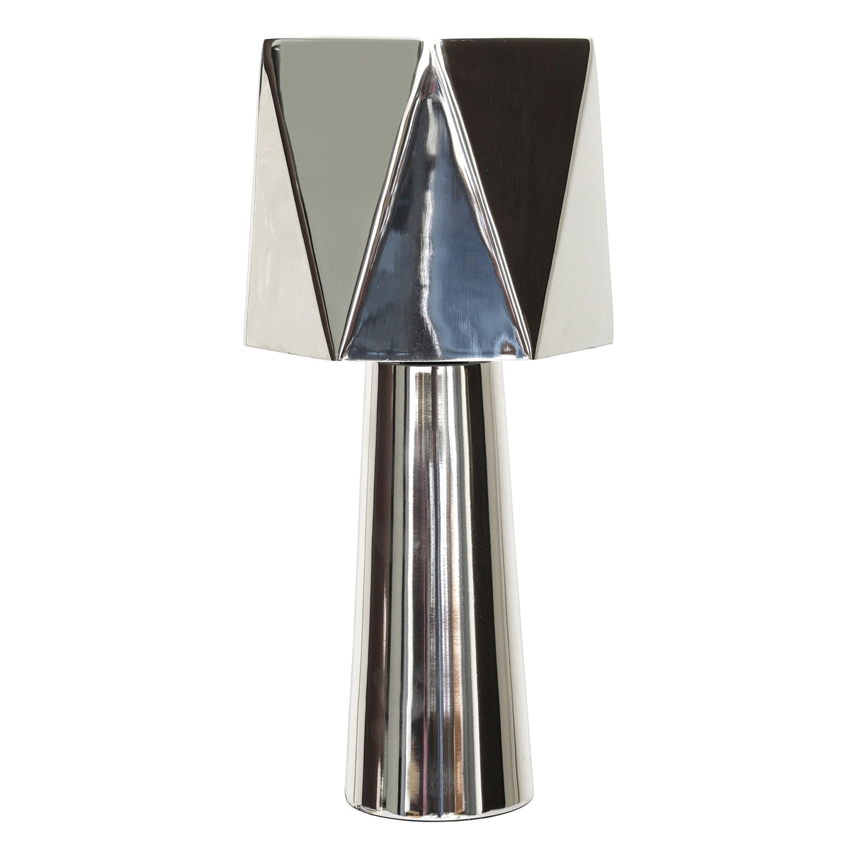 TOV Furniture Polished Nickel Table Lamp in polished nickel aluminum and iron, primary product view