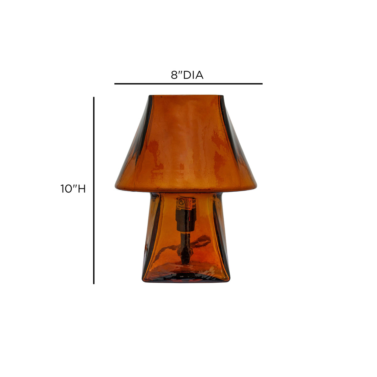 TOV Furniture Luca Smoky Brown Glass Mini Table Lamp