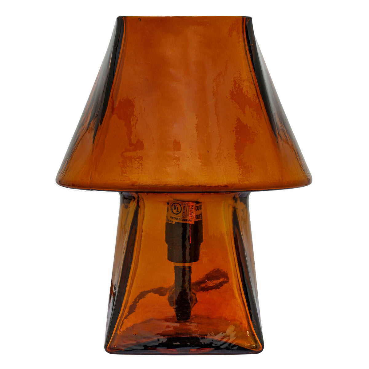 TOV Furniture Luca Smoky Brown Glass Mini Table Lamp in smoky brown glass, primary product view