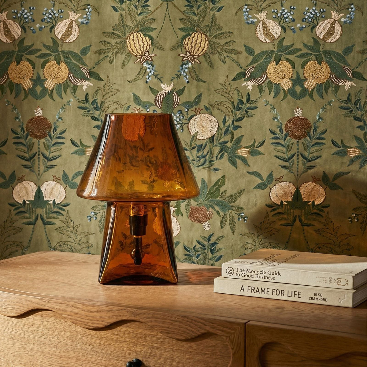 TOV Furniture Luca Smoky Brown Glass Mini Table Lamp