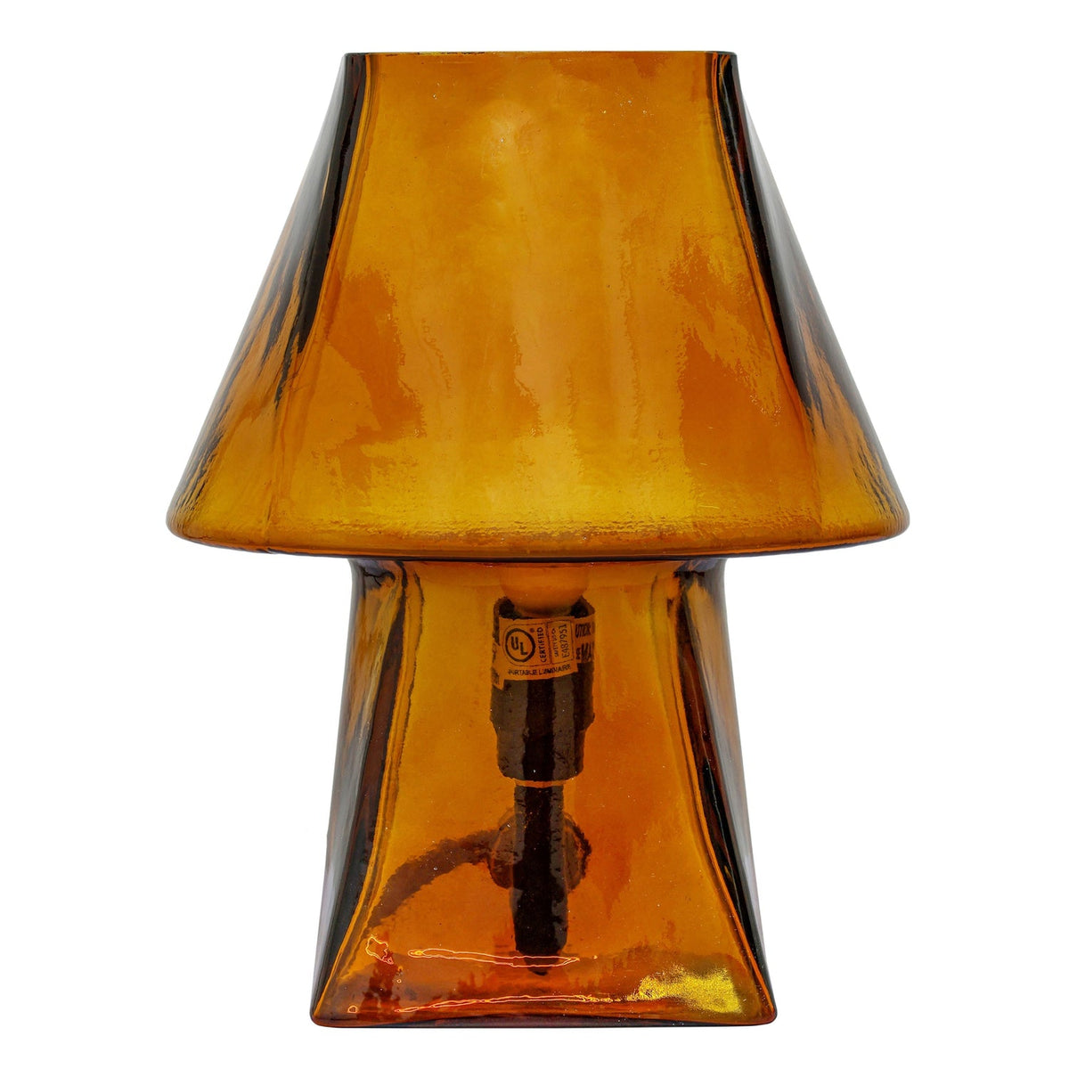 TOV Furniture Luca Amber Glass Mini Table Lamp