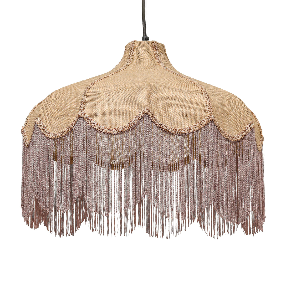 TOV Furniture Buchanan Jute Fringed Scalloped Pendant