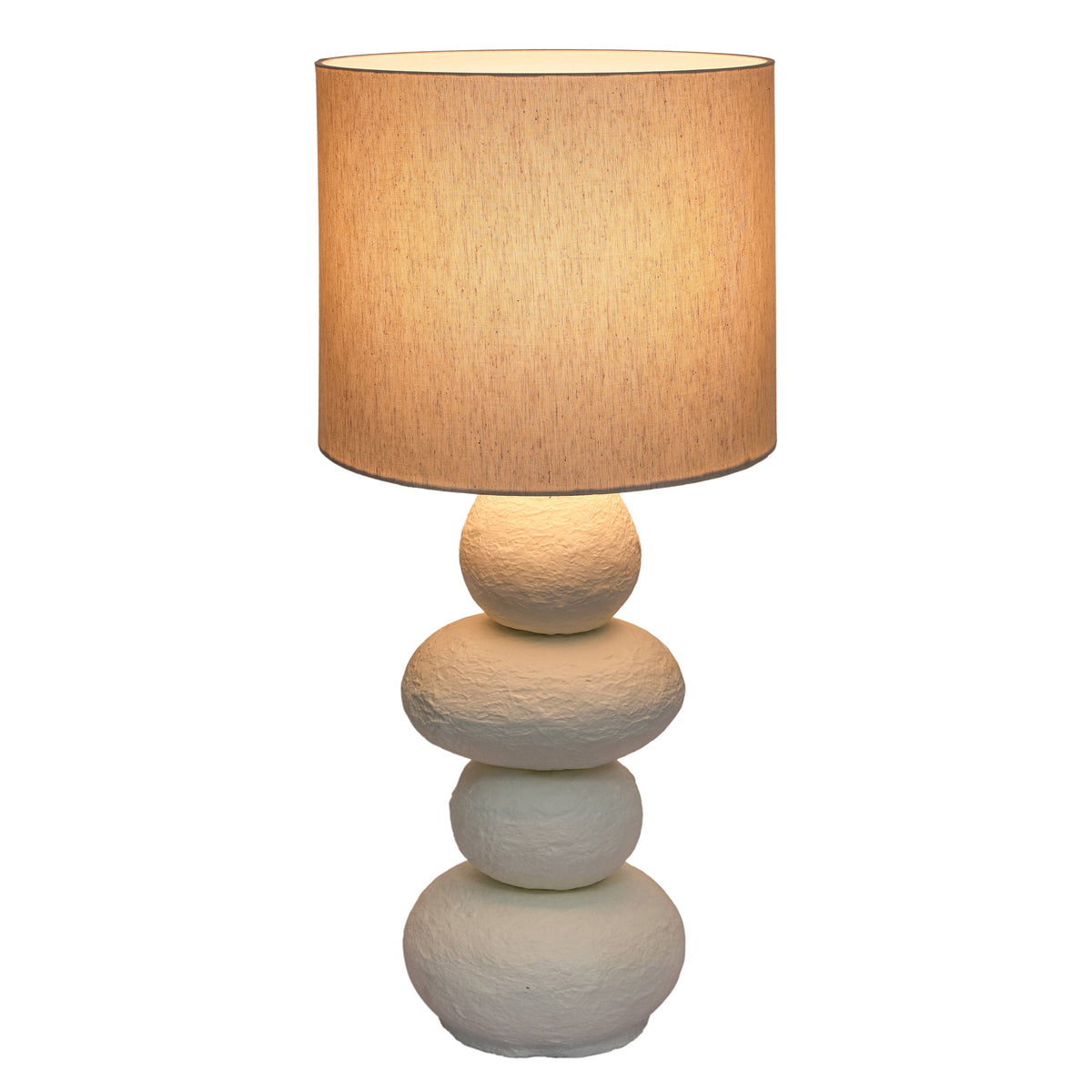TOV Furniture Pebble Cream Papier Mache Table Lamp
