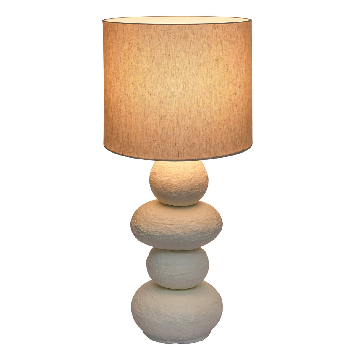 TOV Furniture Pebble Cream Papier Mache Table Lamp