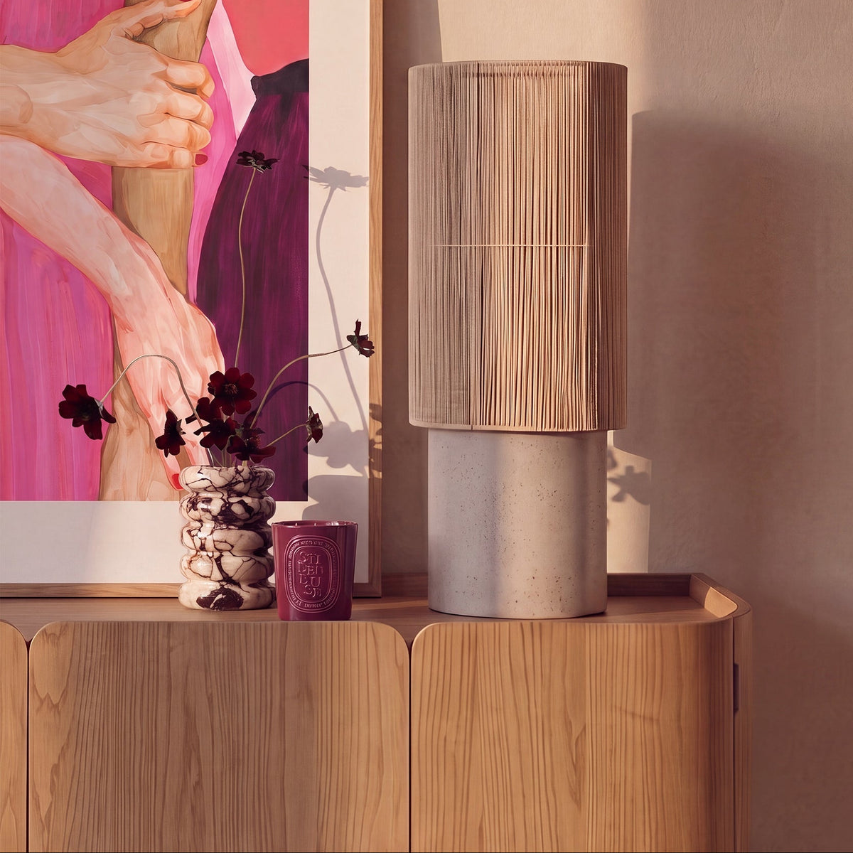 TOV Furniture Mondada Cream Concrete Table Lamp