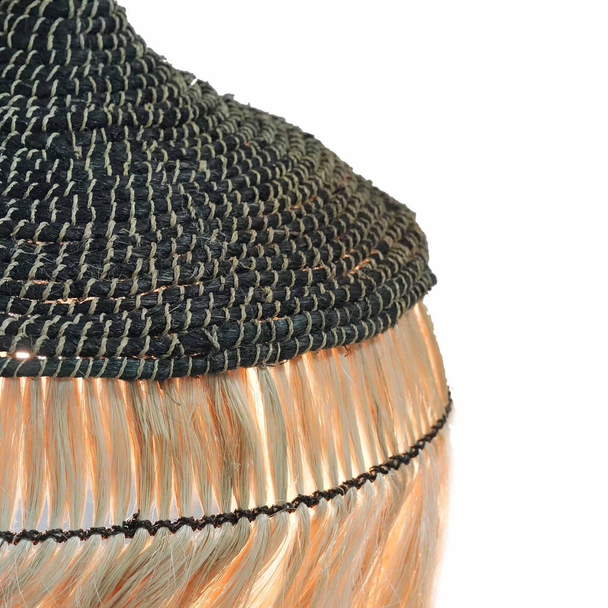 TOV Furniture Sula Natural and Black Upcycled Abaca Pendant