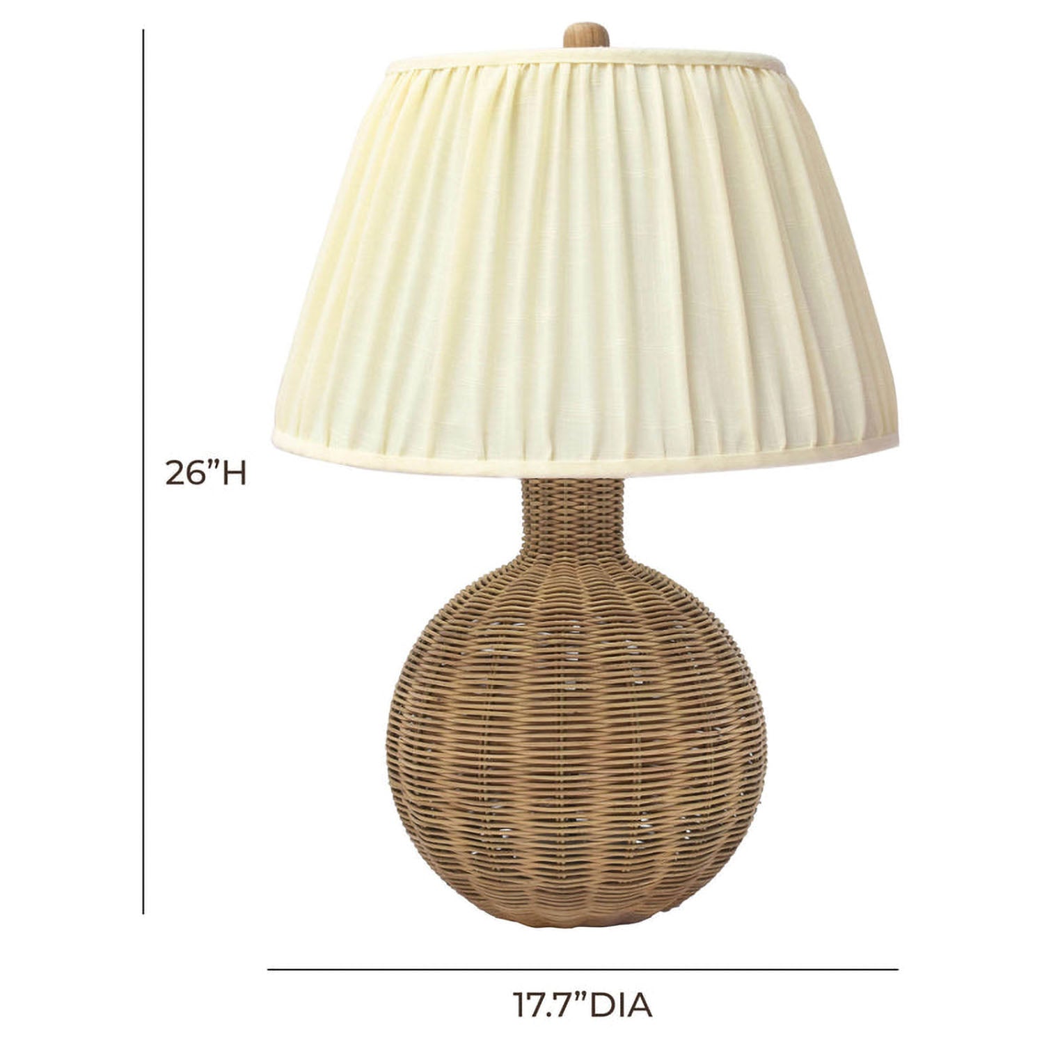 TOV Furniture Pallora Cream & Natural Rattan Table Lamp