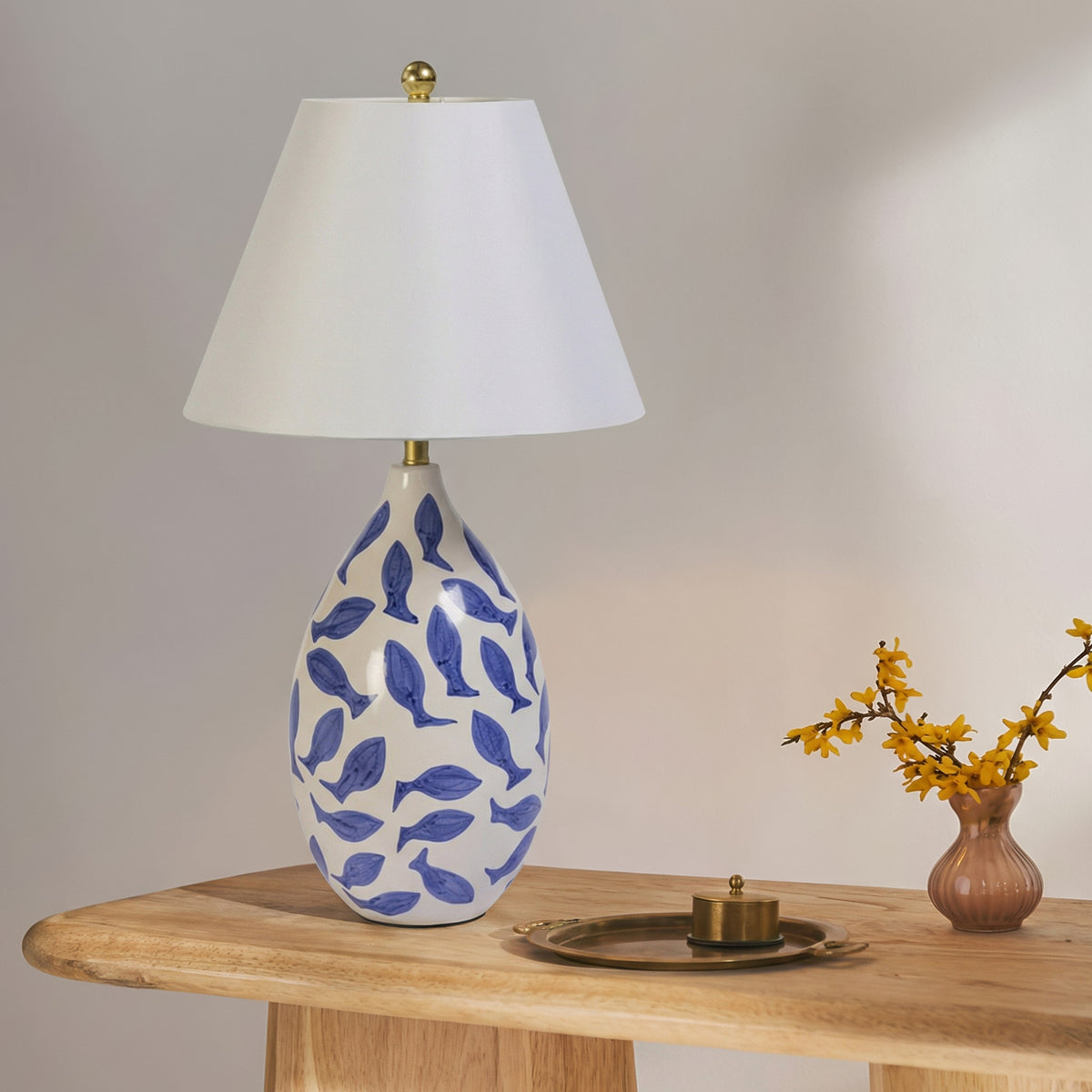 TOV Furniture Sardine Blue Ceramic Table Lamp