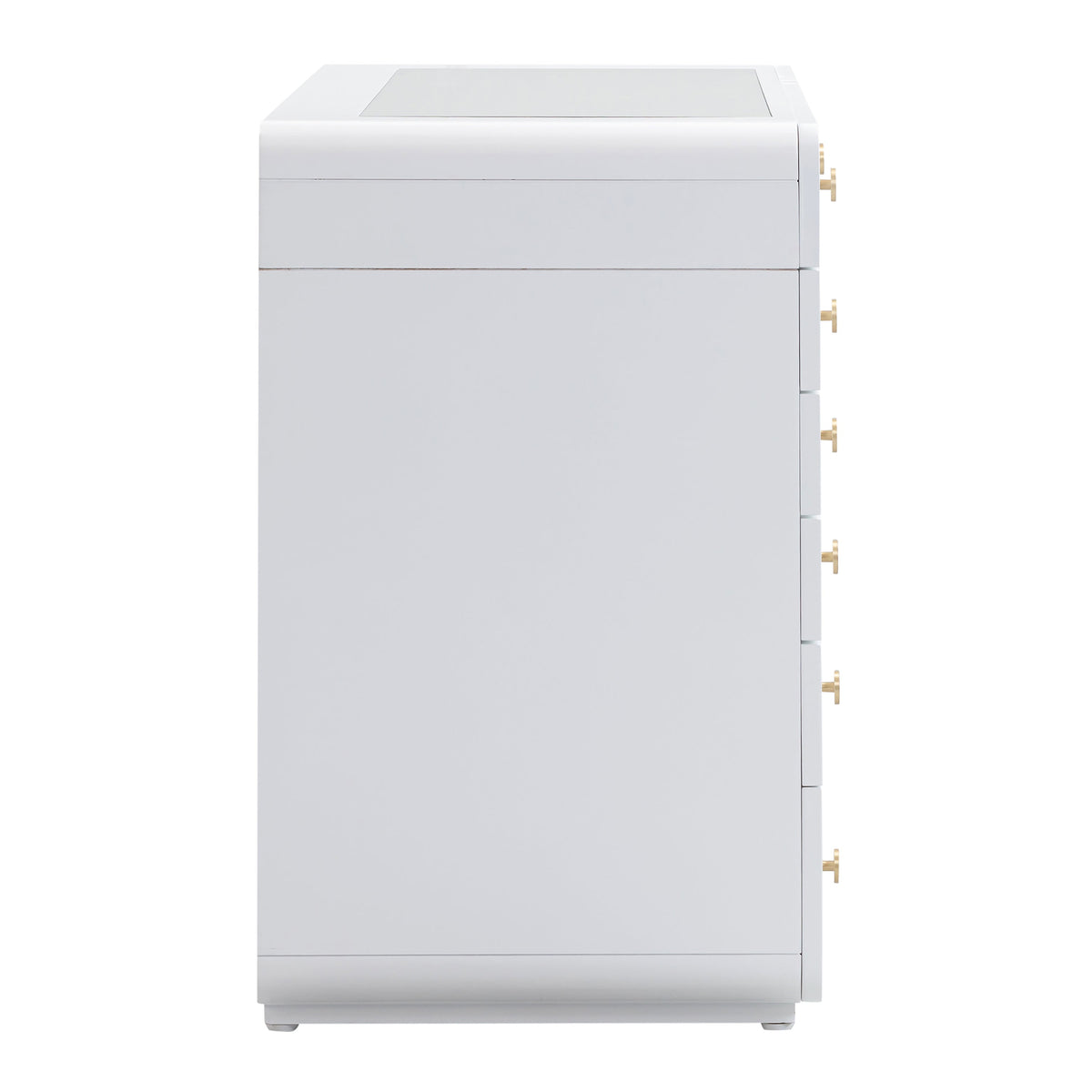 TOV Furniture Hollywood 56in White Desk with Vanity Mirror
