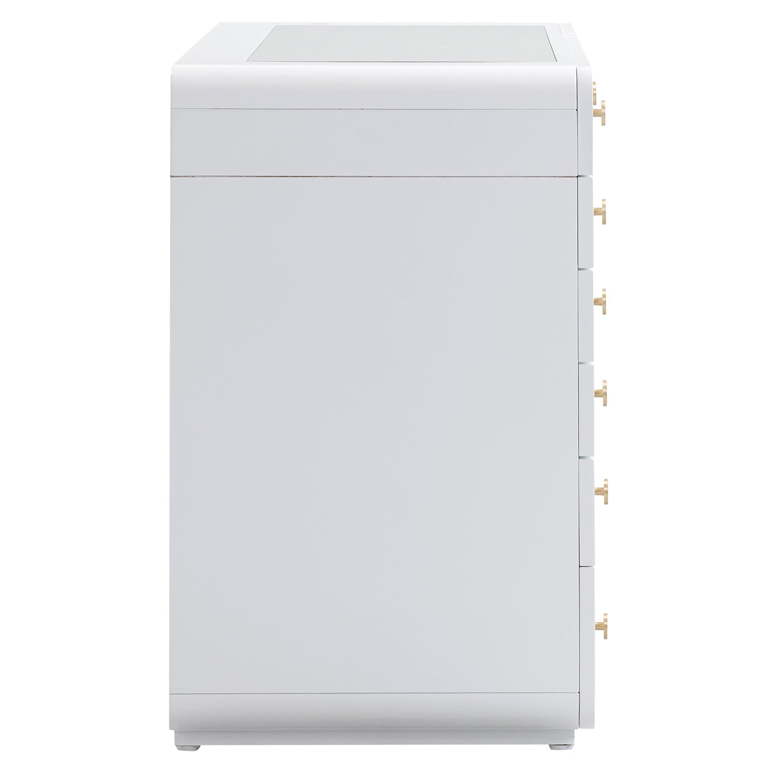 TOV Furniture Hollywood White Vanity Desk with Mirror