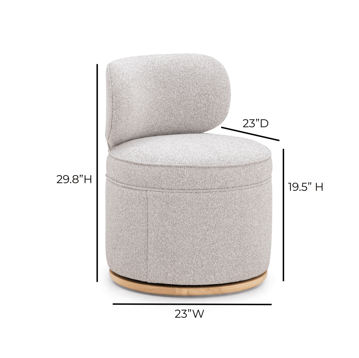 TOV Furniture Amaya Grey Textured Performance Swivel Desk Chair