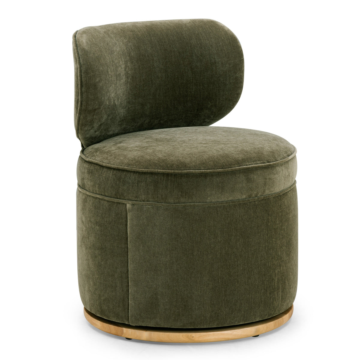 TOV Furniture Amaya Green Upcycled Chenille Swivel Desk Chair in green upcycled chenille, primary product view