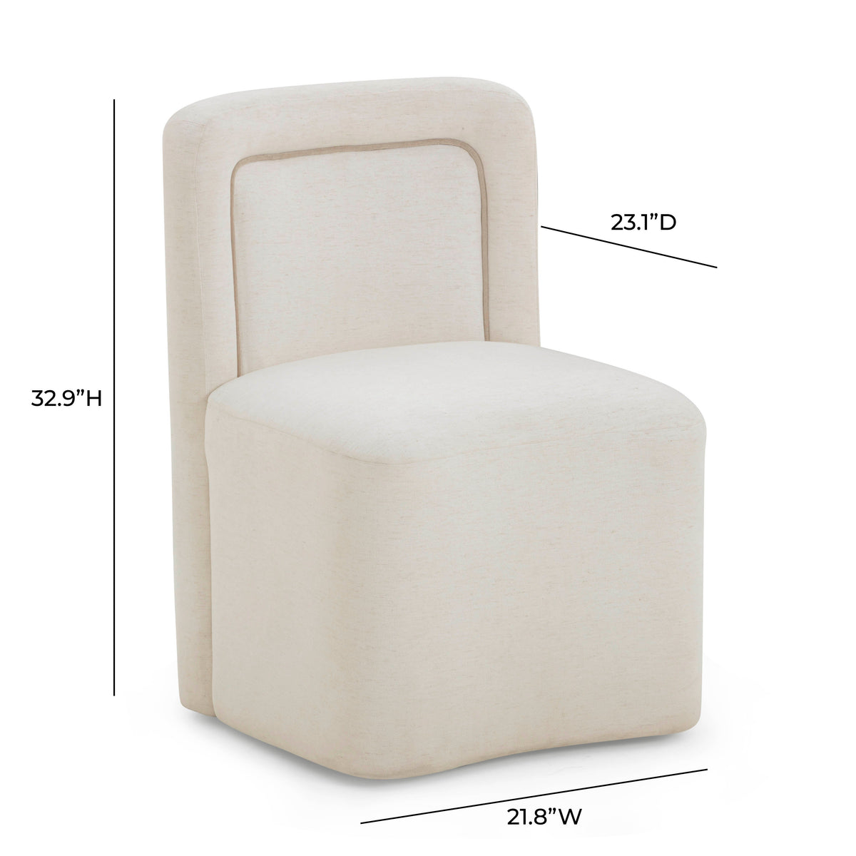TOV Furniture Dolce Cream Performance Velvet Rolling Desk Chair