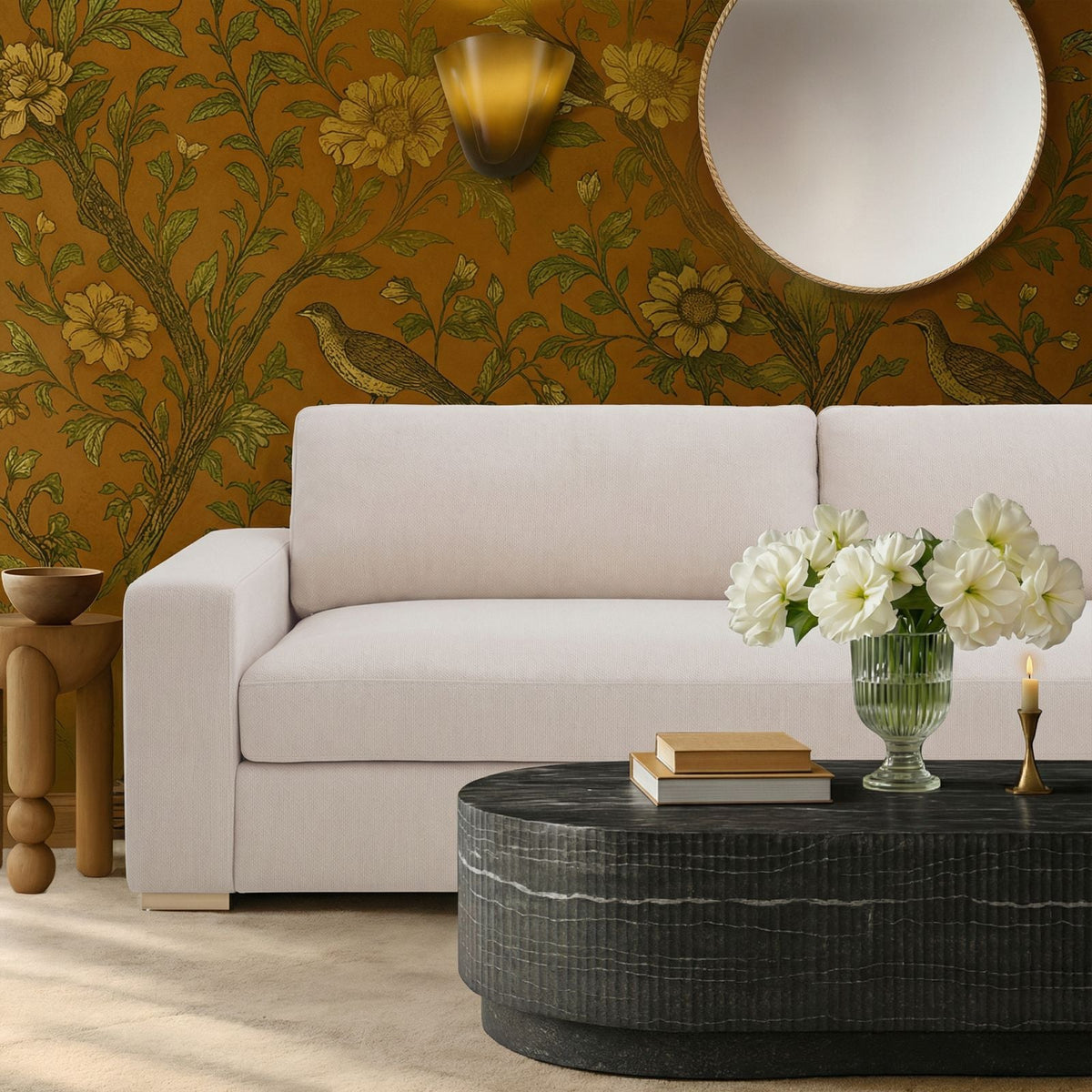 TOV Furniture Beckham Cream Performance Chenille 96in Sofa