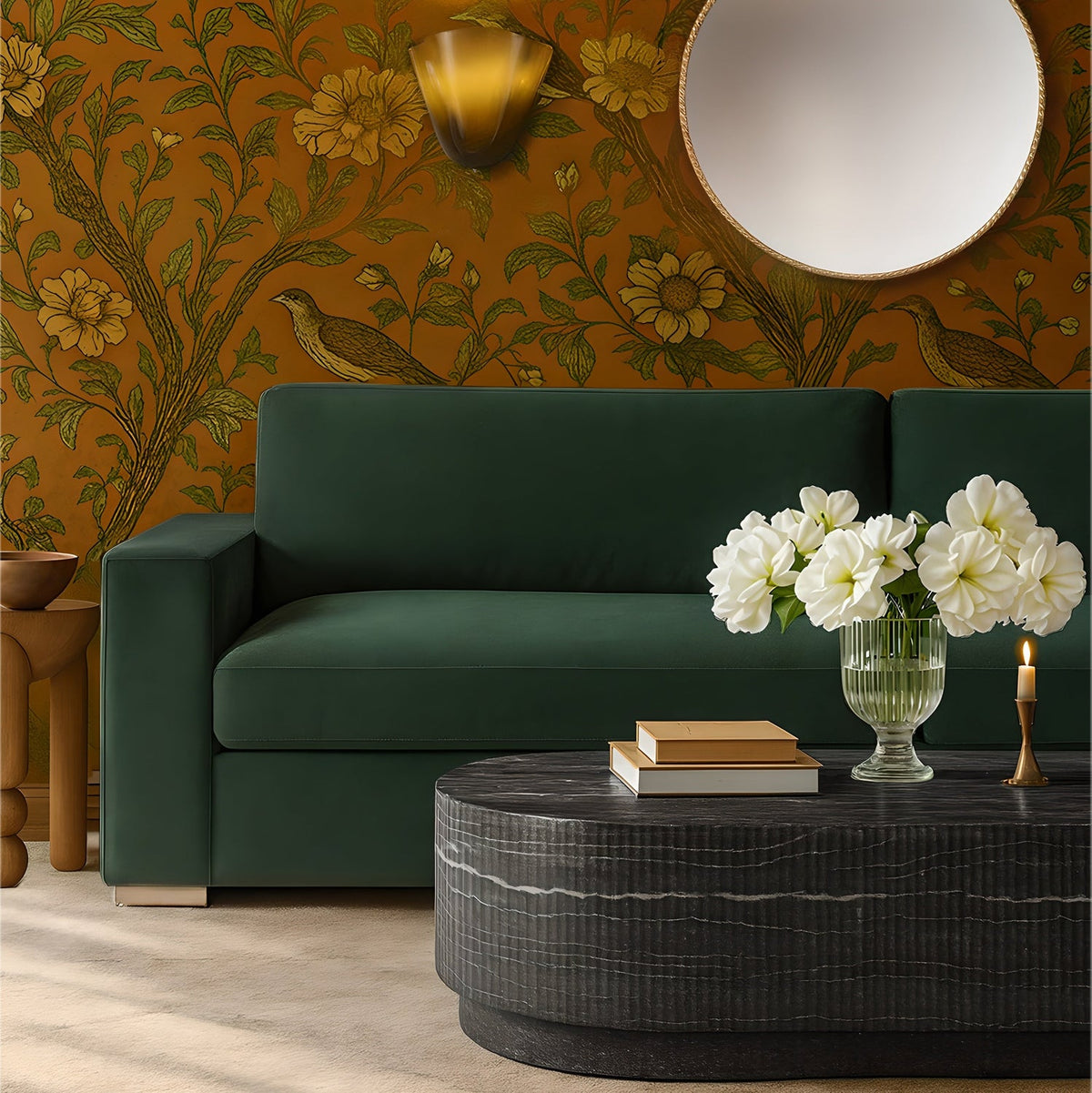 TOV Furniture Beckham Green Performance Chenille 96in Sofa