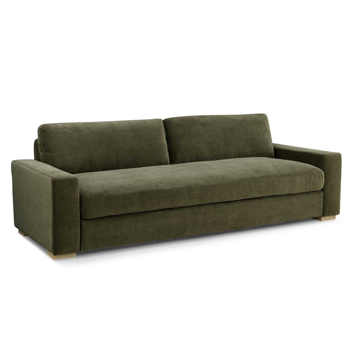 TOV Furniture Beckham Olive Upcycled Performance Chenille 96in Sofa in olive upcycled chenille, primary product view