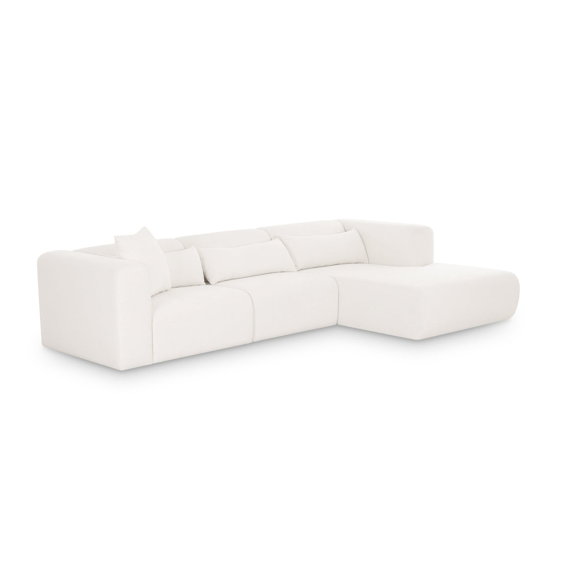 TOV Furniture Tarra Cream Performance Chenille 3-Piece Modular Sectional Sofa