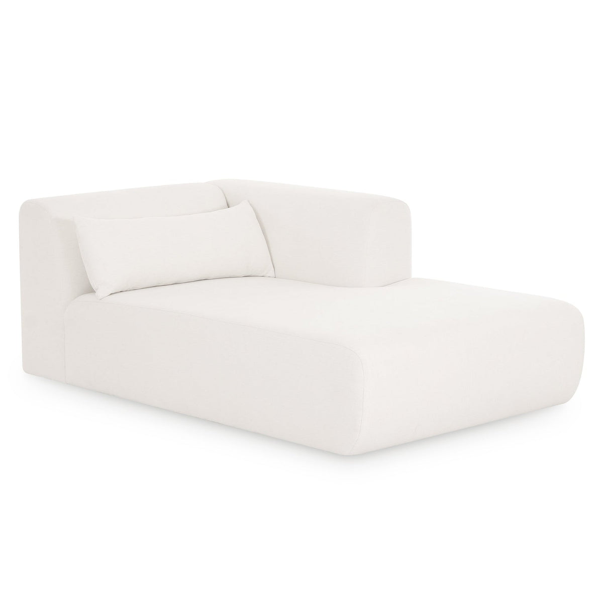 TOV Furniture Tarra Cream Performance Chenille Modular Chaise in cream chenille, primary product view