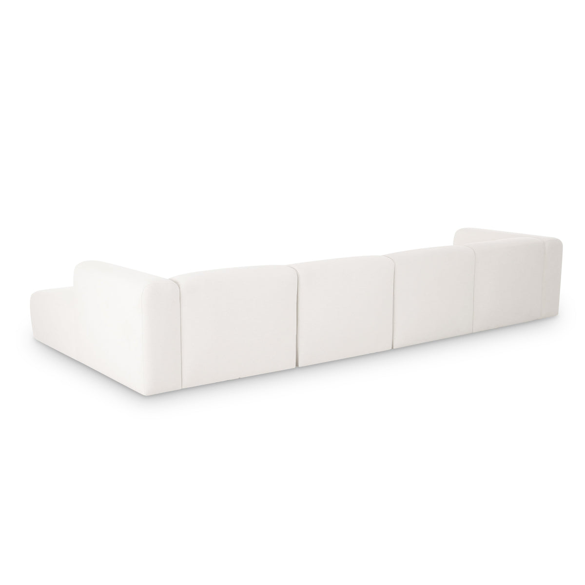 TOV Furniture Tarra Cream Performance Chenille 4-Piece Modular U-Sectional Sofa