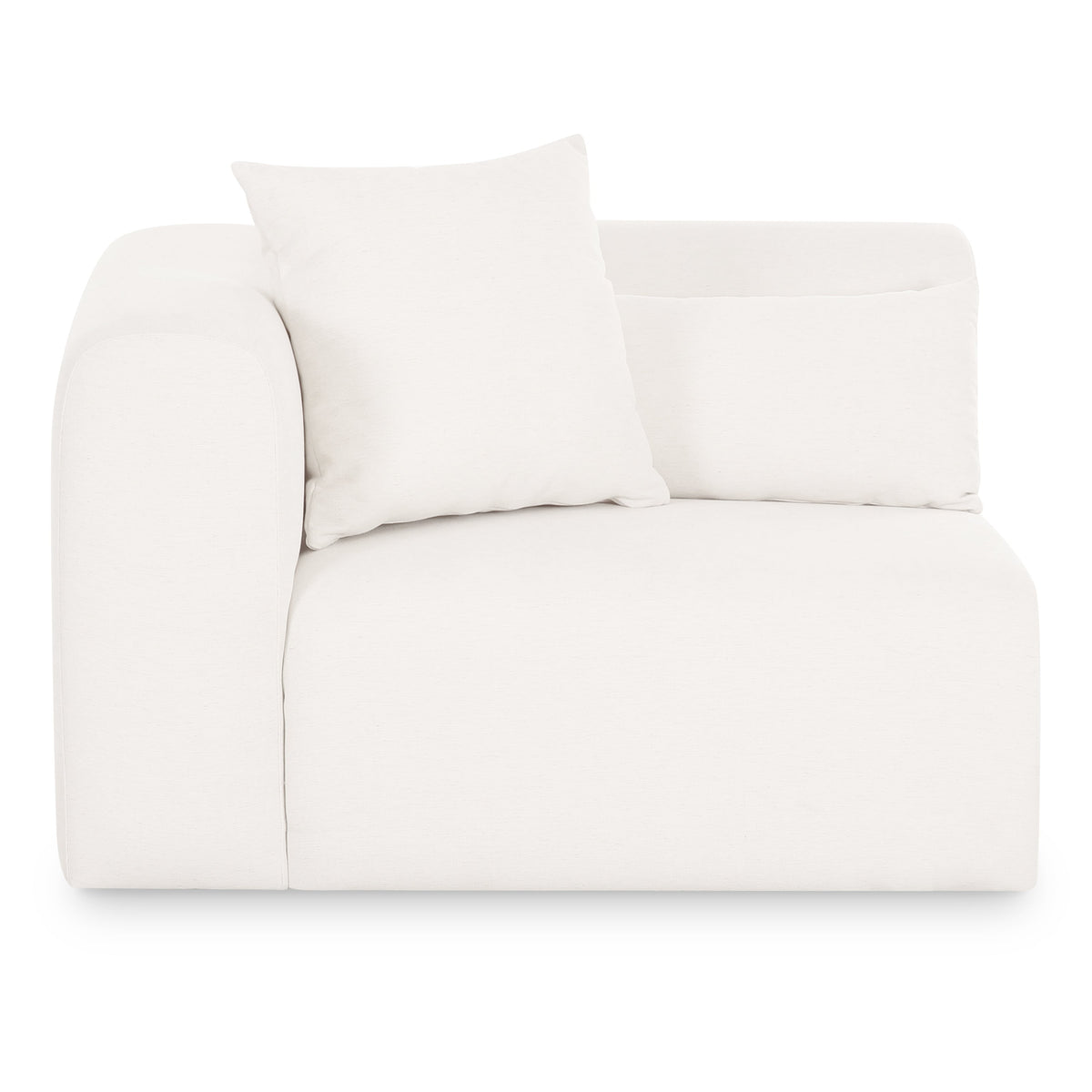 TOV Furniture Tarra Cream Performance Chenille Modular Corner Chair in cream chenille, primary product view