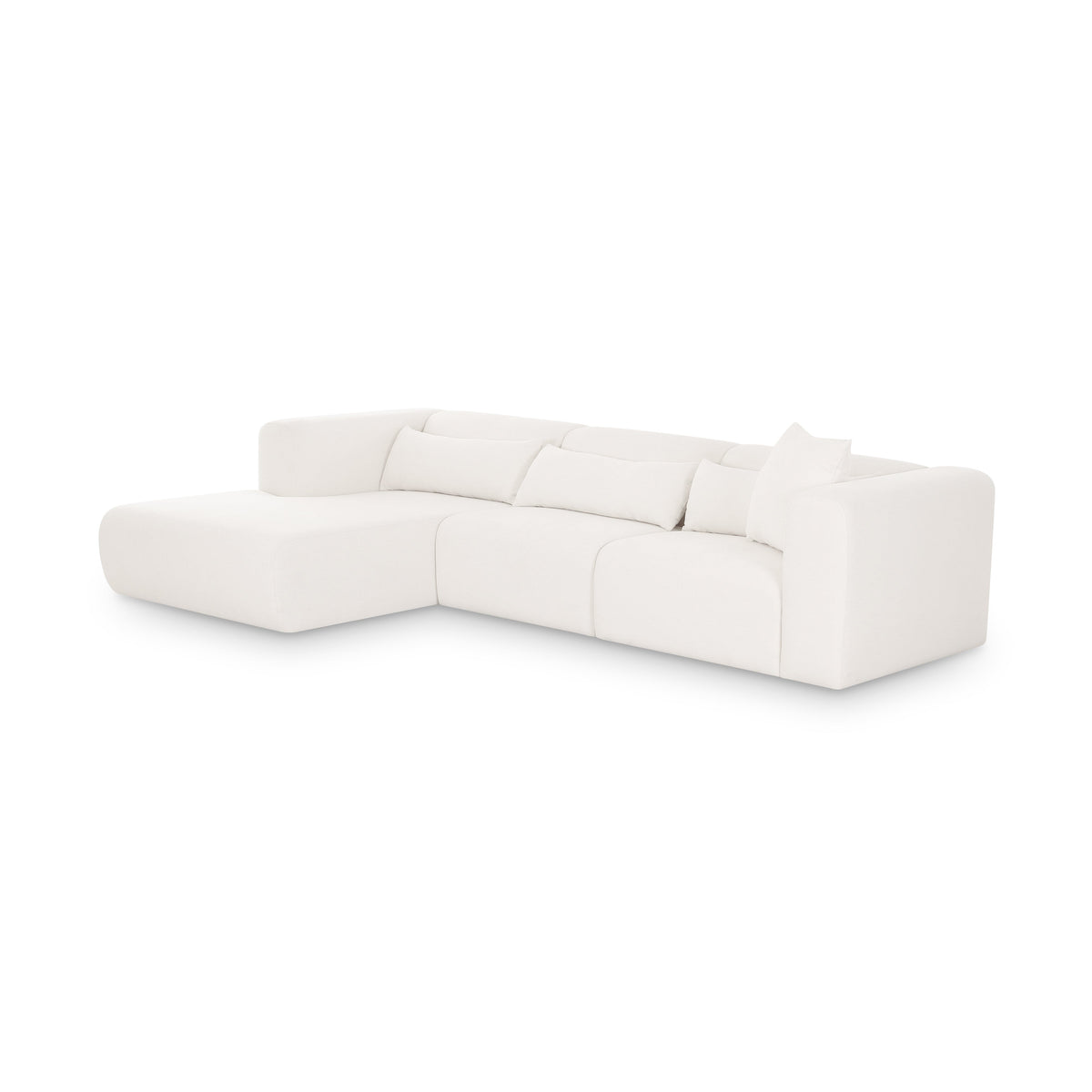 TOV Furniture Tarra Cream Performance Chenille 3-Piece Modular Sectional Sofa