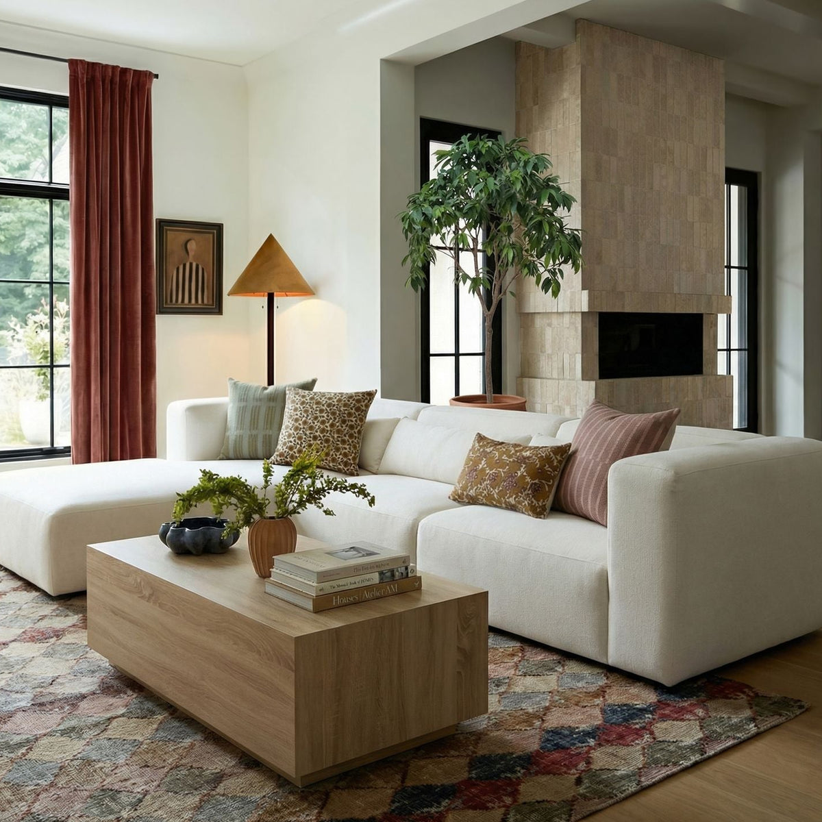TOV Furniture Tarra Cream Performance Chenille 3-Piece Modular Sectional Sofa