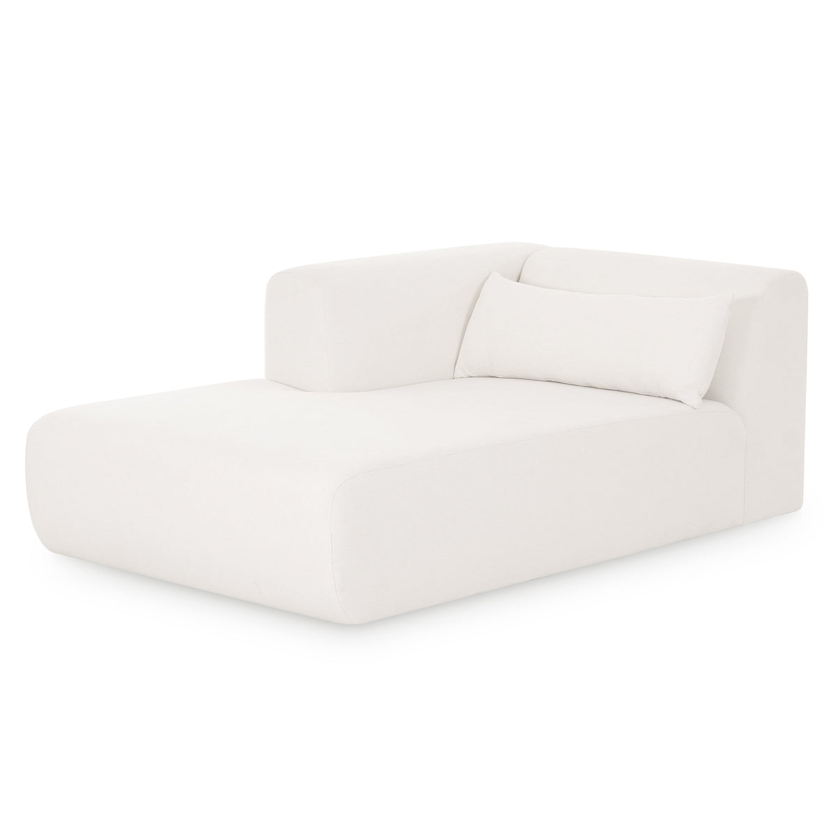TOV Furniture Tarra Cream Performance Chenille Modular Chaise in cream chenille, primary product view