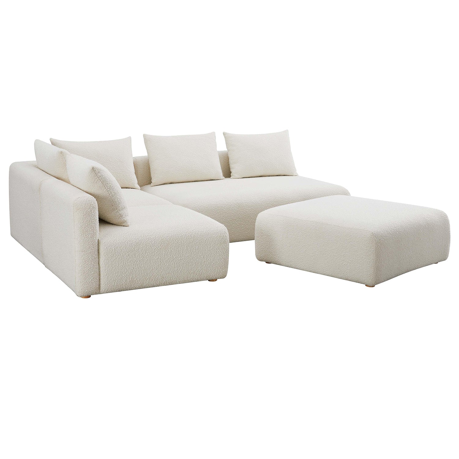 TOV Furniture Hangover Boucle 4 Piece Modular Chaise Sectional
