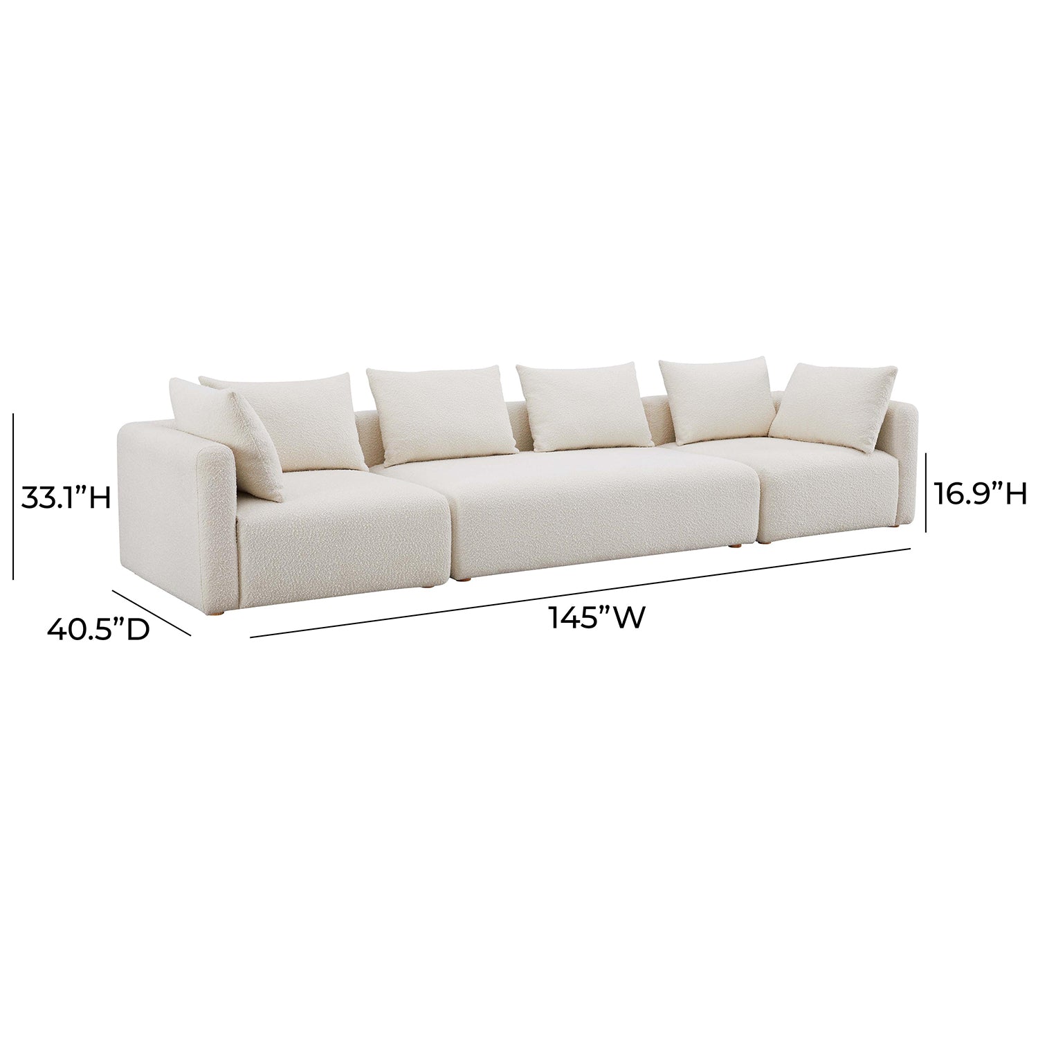 TOV Furniture Hangover Boucle Long Sofa