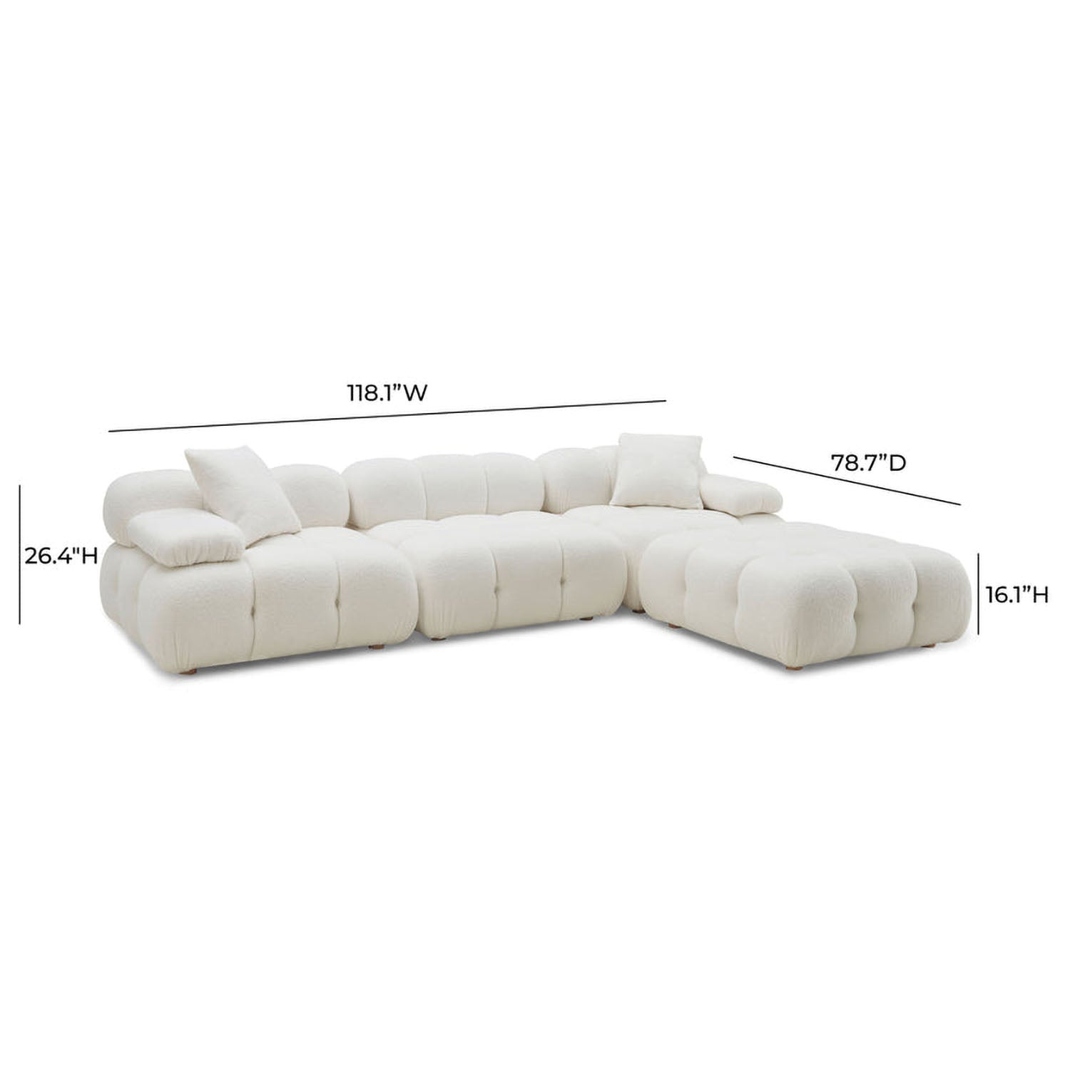 TOV Furniture Calliope 4-piece Modular Sectional Sofa