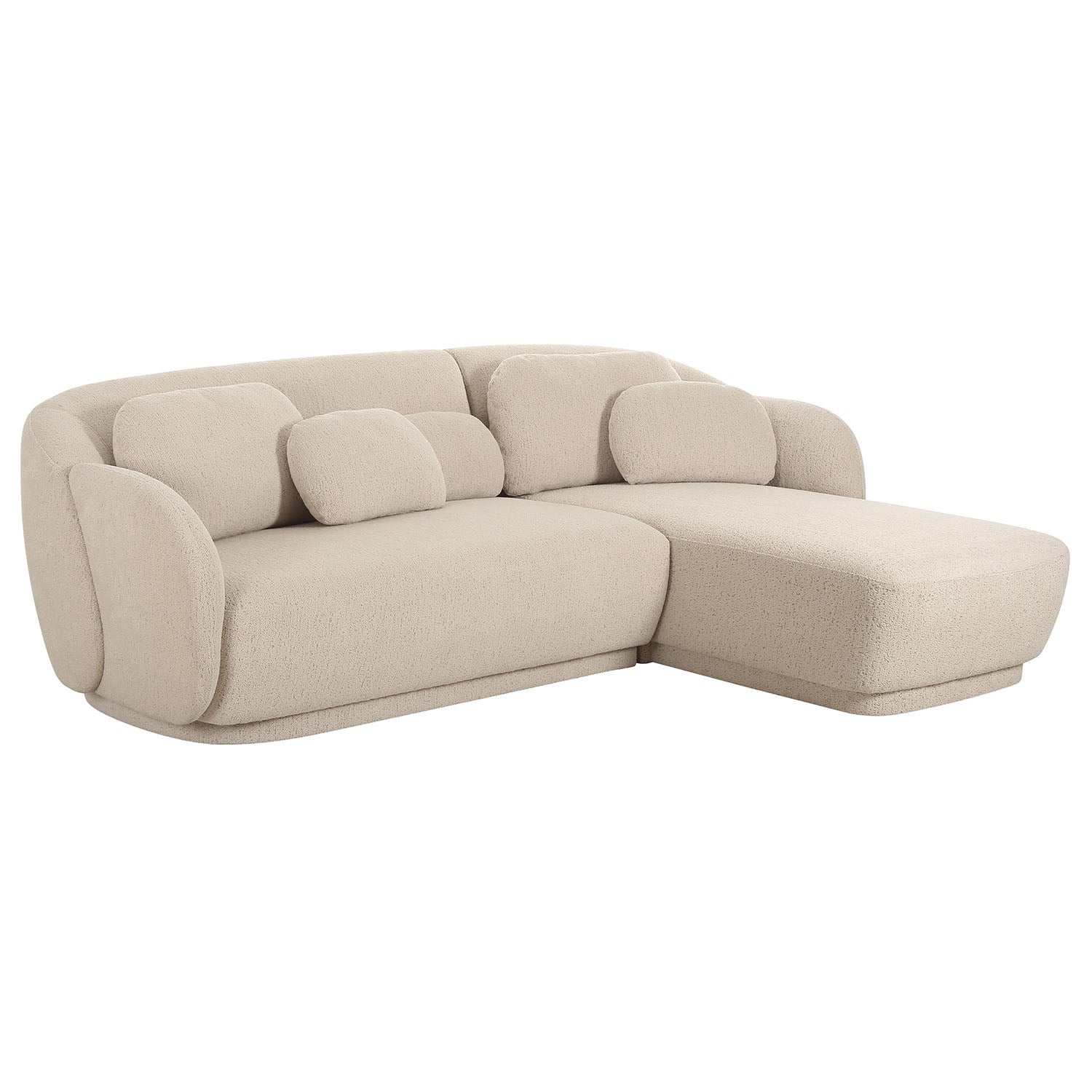 TOV Furniture Misty Cream Boucle RAF Sectional Sofa