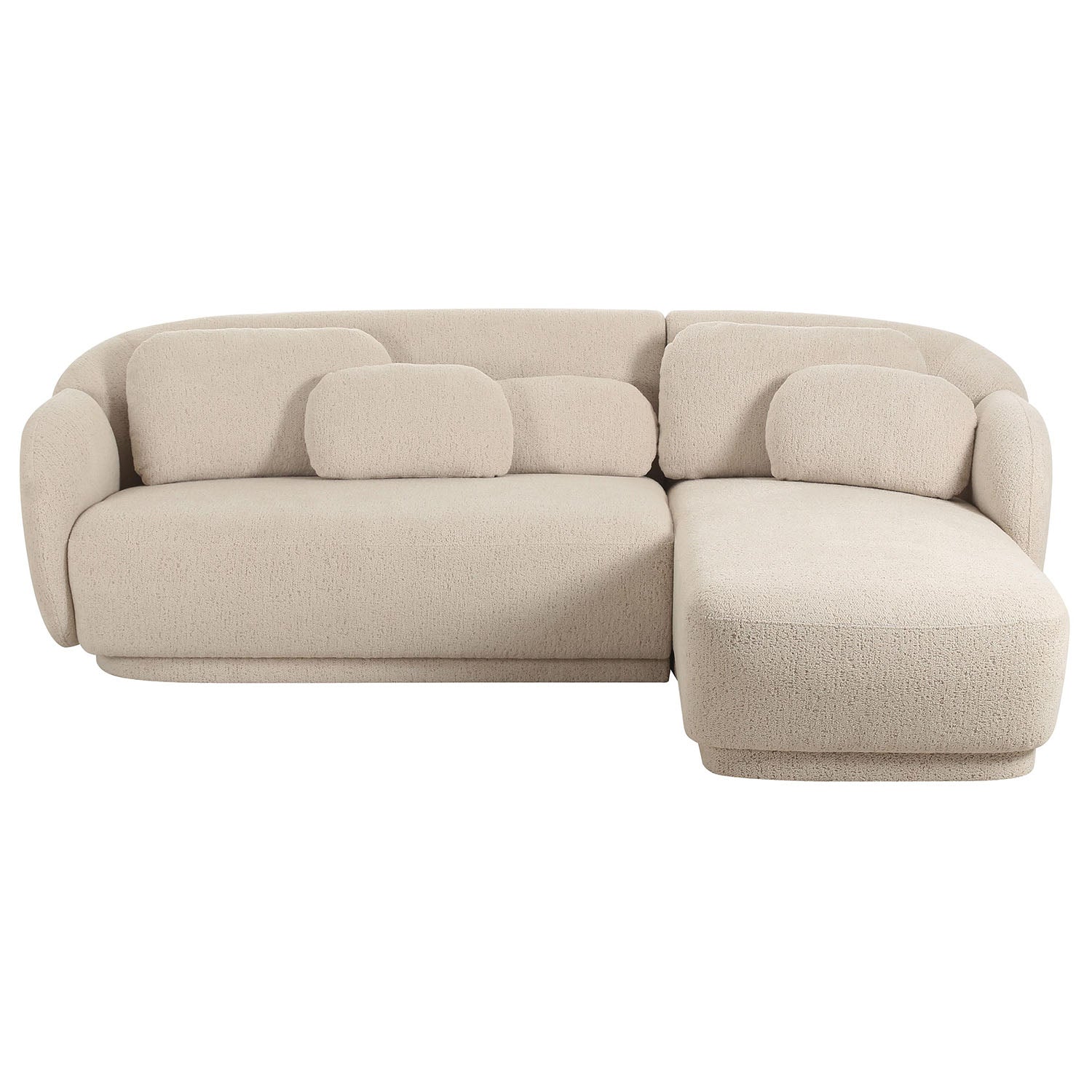 TOV Furniture Misty Cream Boucle RAF Sectional Sofa