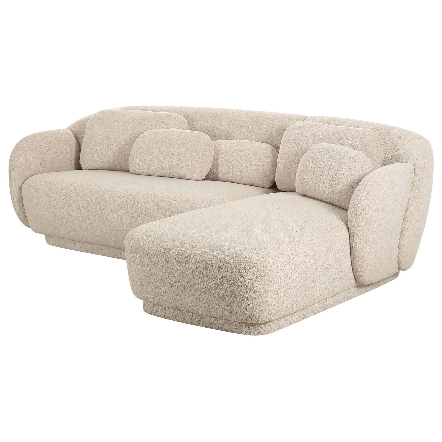 TOV Furniture Misty Cream Boucle RAF Sectional Sofa