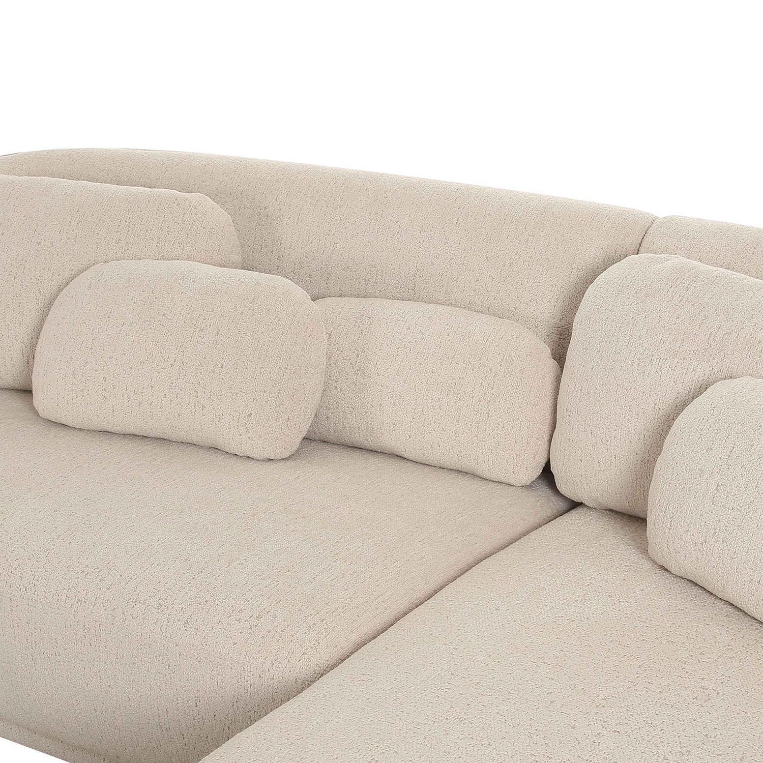 TOV Furniture Misty Cream Boucle RAF Sectional Sofa