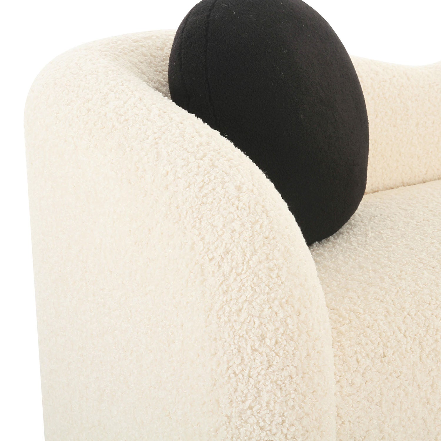 TOV Furniture Leonie Beige Faux Shearling Sofa