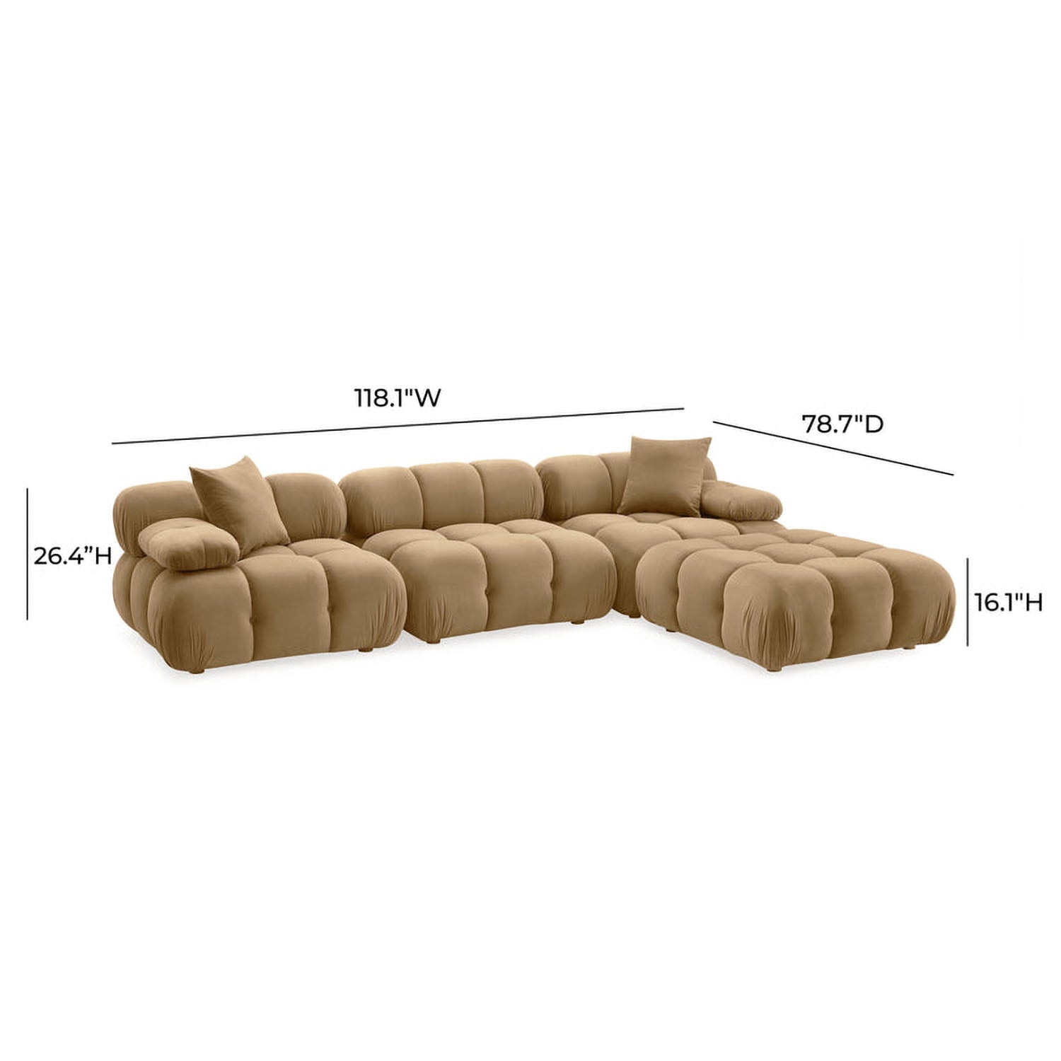TOV Furniture Calliope 4-piece Modular Sectional Sofa
