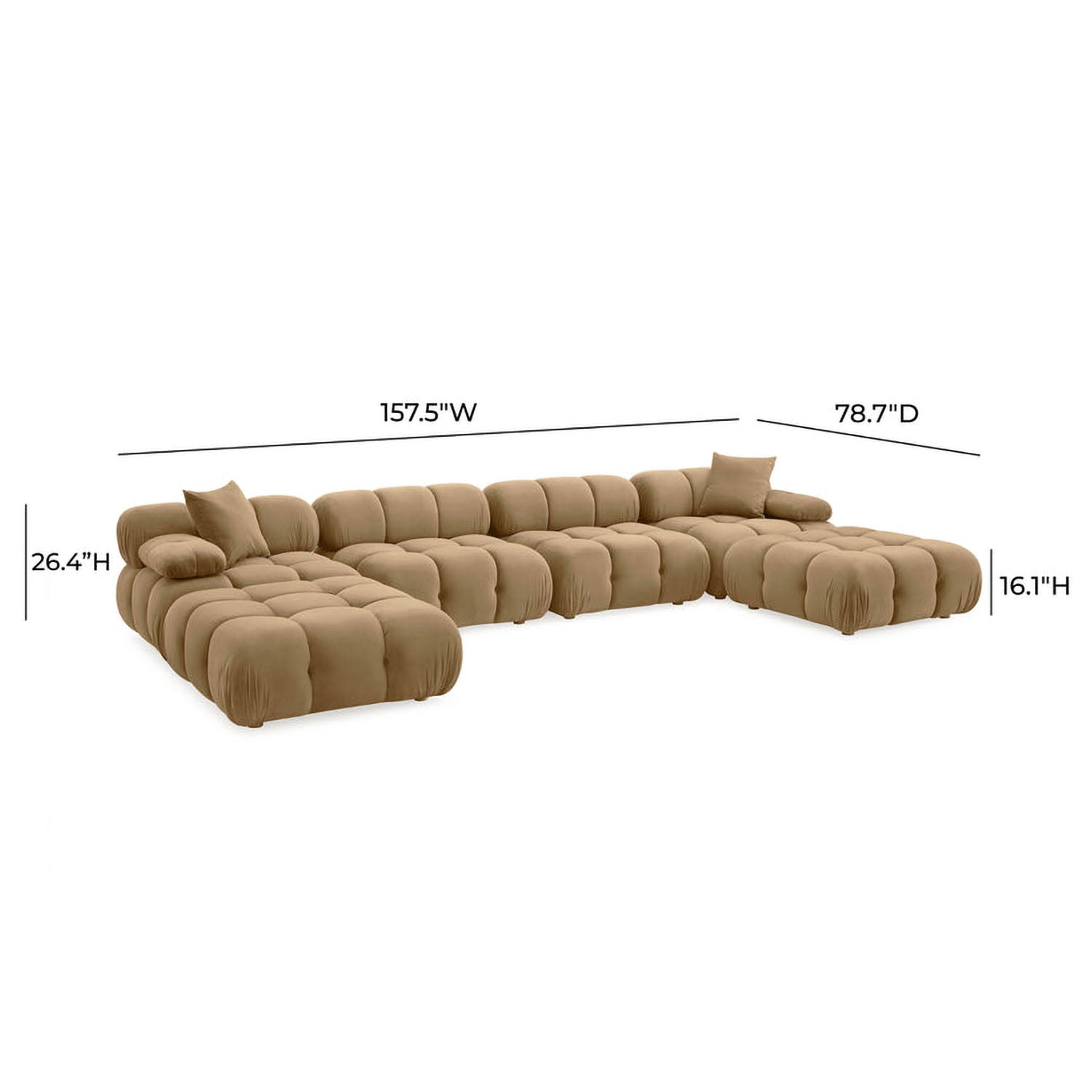 TOV Furniture Calliope 6-piece Modular U-Sectional Sofa