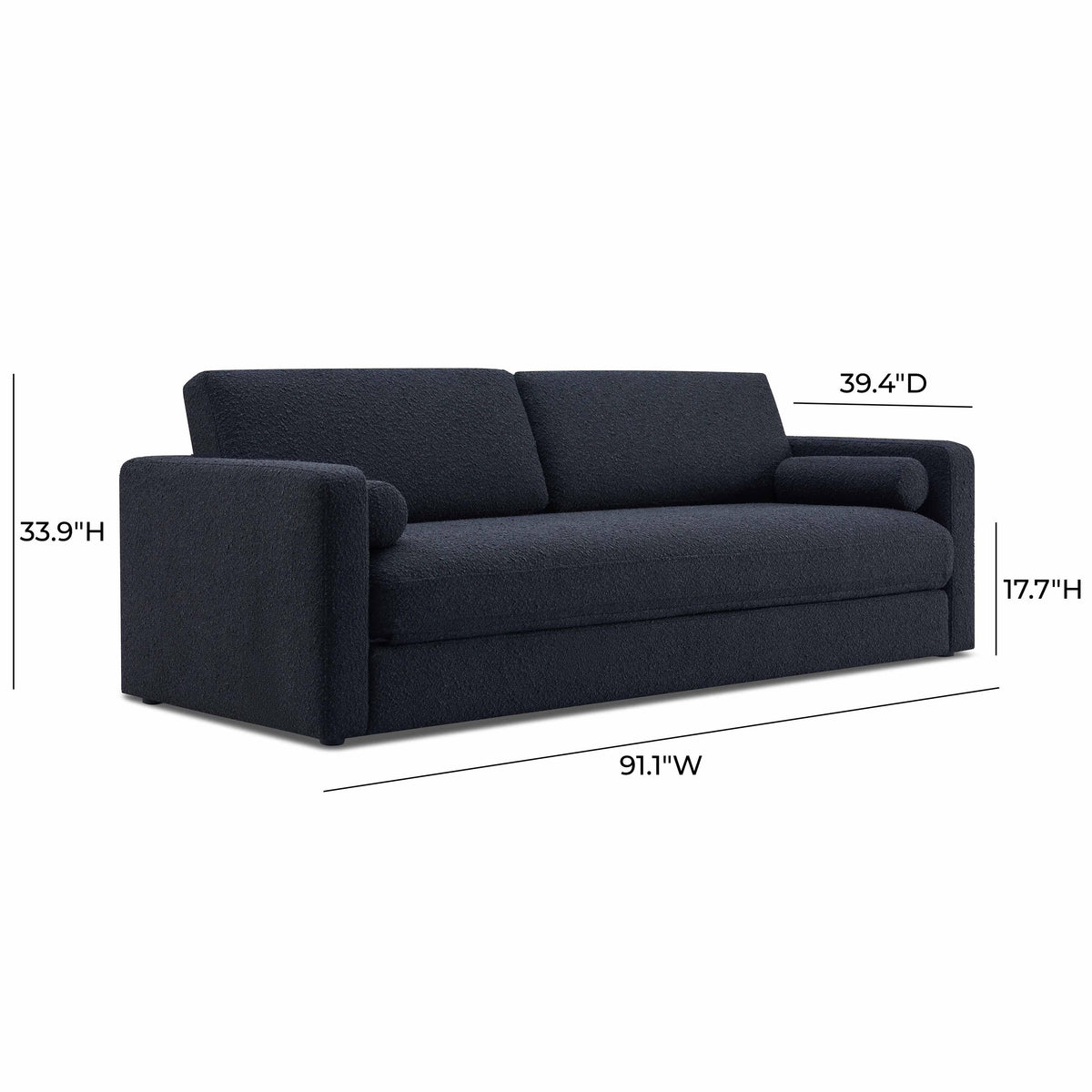 TOV Furniture Ryan Black Performance Boucle Sleeper Sofa
