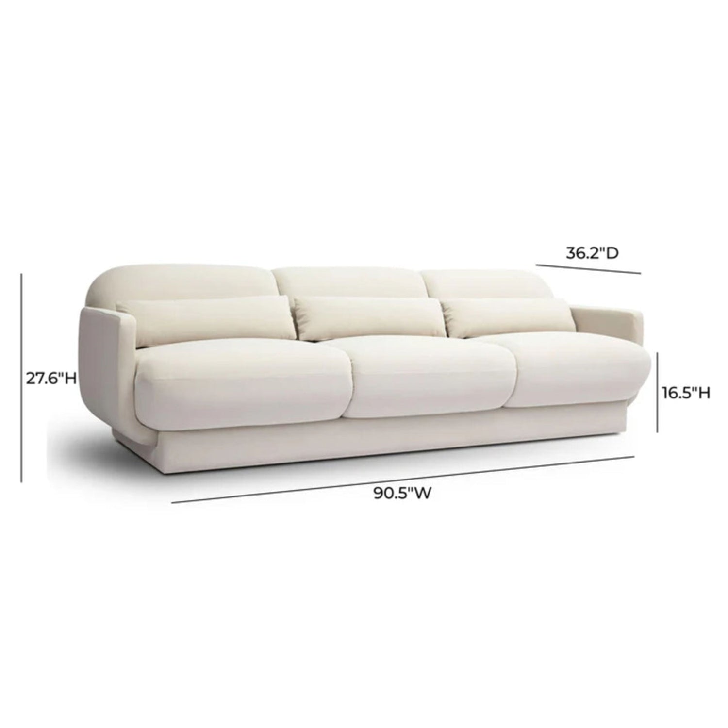 Azalea Velvet Sofa – overhead view