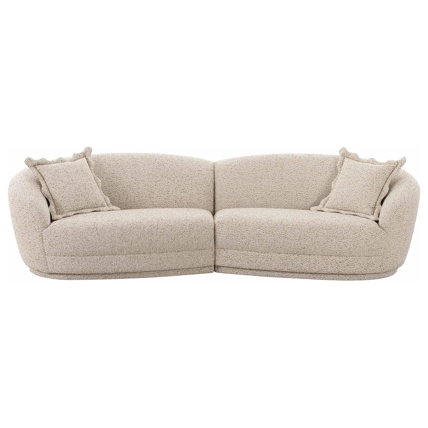 TOV Furniture Marion Two-Tone Textured Boucle 4 Person Sectional Sofa