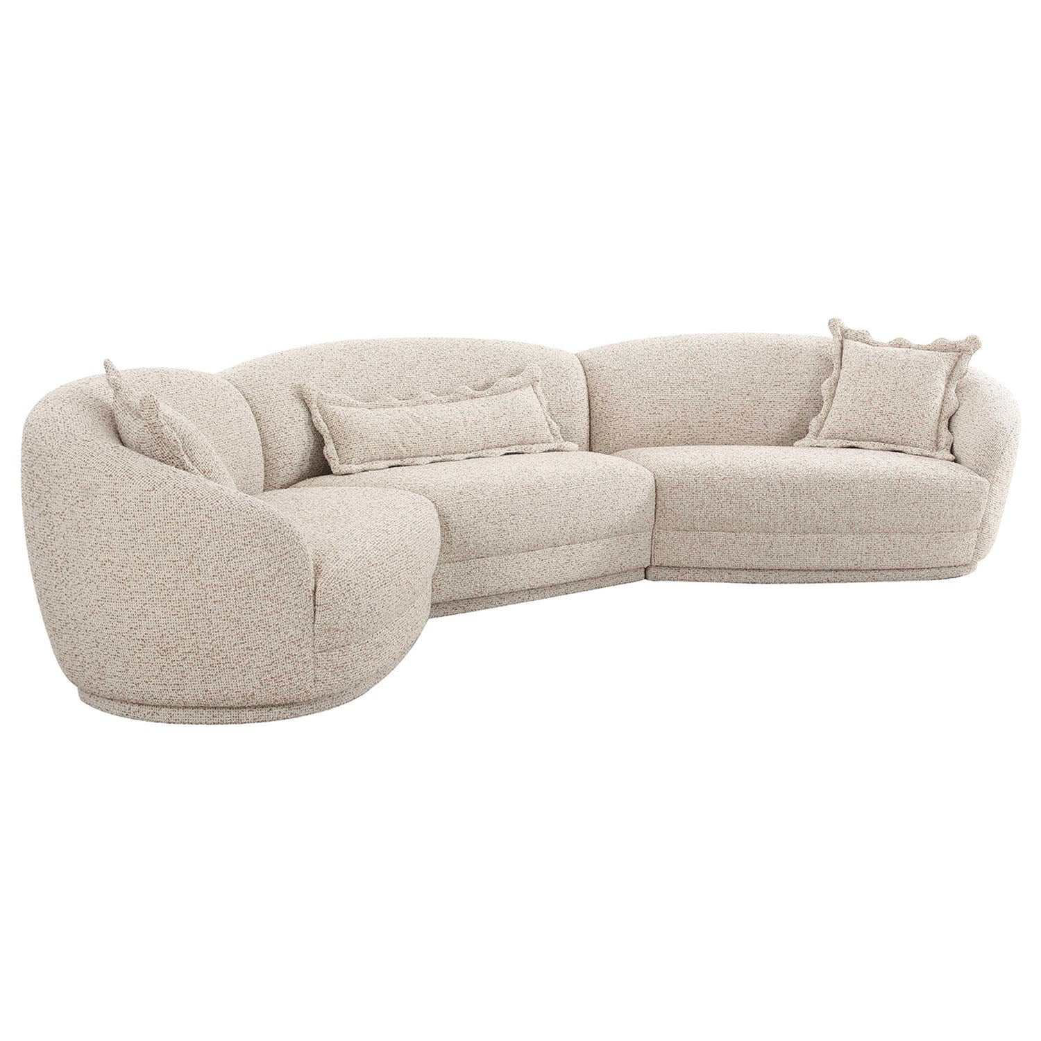 TOV Furniture Marion Two-Tone Textured Boucle 6 Person Sectional Sofa