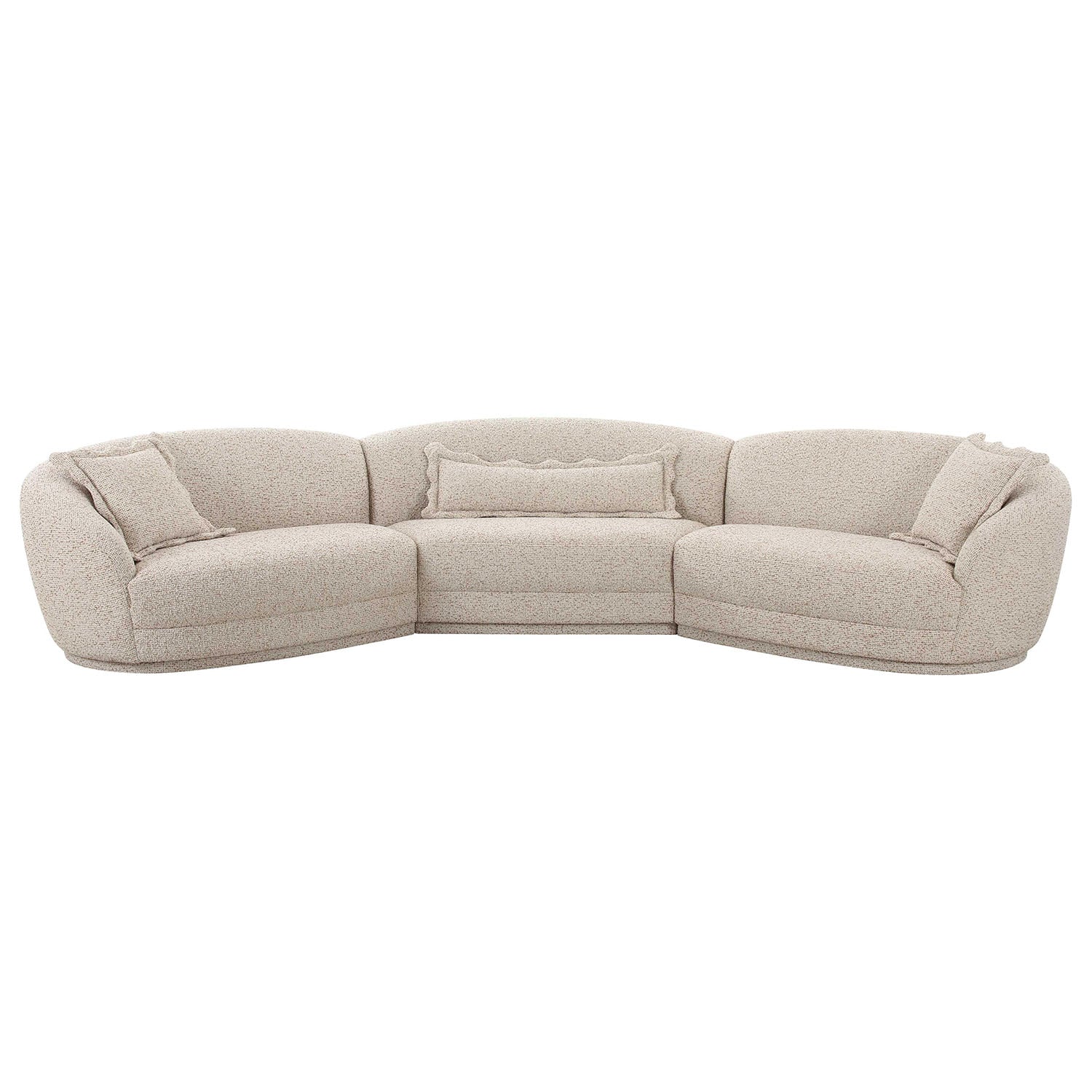 TOV Furniture Marion Two-Tone Textured Boucle 6 Person Sectional Sofa
